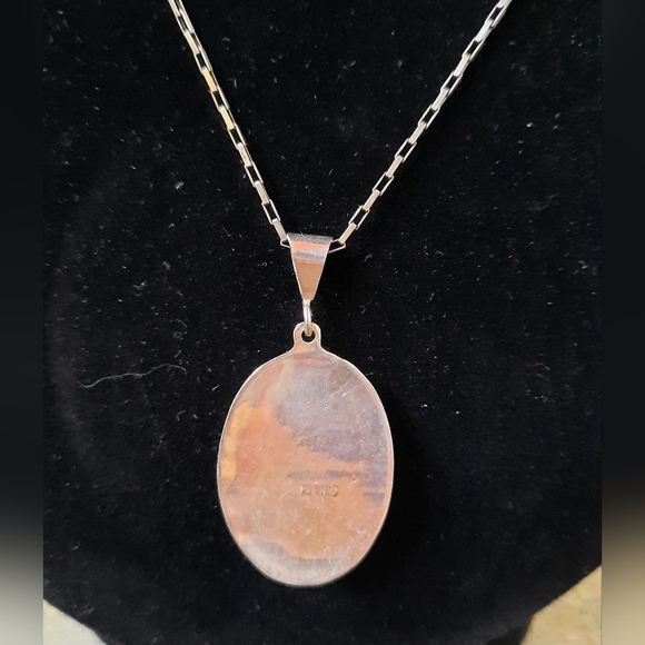 Vintage Mexican Red Jasper Sterling Silver Necklace - Picture 8 of 16